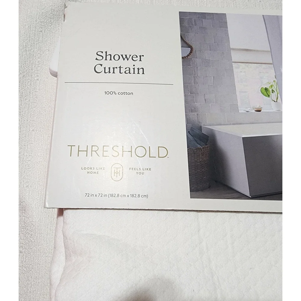 Threshold shower curtains
